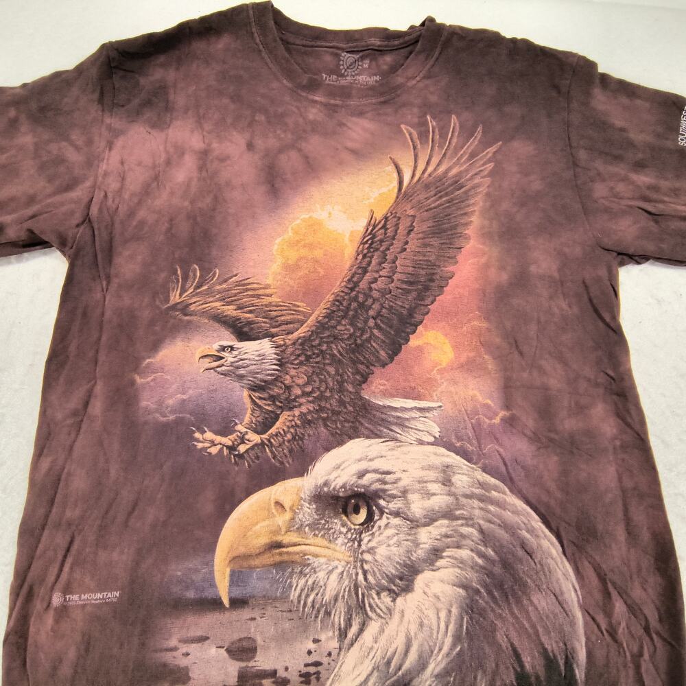 The Mountain Eagle Short Sleeve Casual Graphic T Shirt Adult Mens Size M Brown